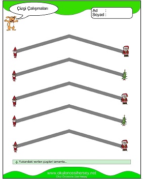 okul öncesi çizgi çalışma sayfaları